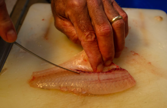 Cutting crappie filets